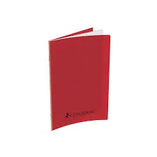 cahier pique 192p polypro rouge conquerant 90g 17*22