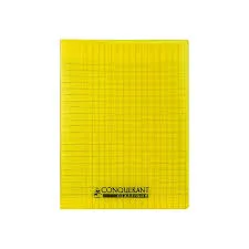 cahier pique 192p polypro jaune conquerant 70g 17*22