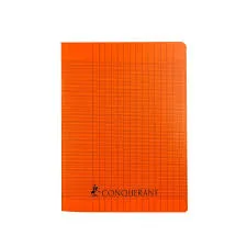 cahier pique 192p polypro orange conquerant 70g 17*22