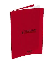 cahier pique 96p polypro rouge conquerant 70g 17*22