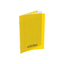 cahier pique 96p polypro jaune 17*22 bleu marine