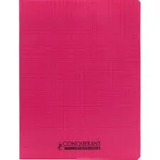 cahier pique 96p polypro rose 17*22 bleu marine
