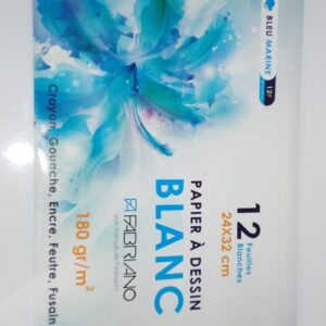 [7220] papier dessin bleu marine 12f 24x32 180g