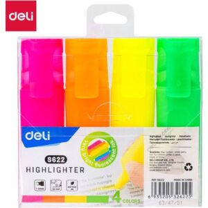 surligneurs deli highlighter s622 pochette 4 fluorescent 0